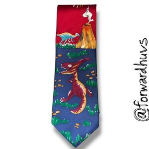 Save the Children Necktie – “Dinosaur Land” by Caroline, Age 8 – 100% Silk